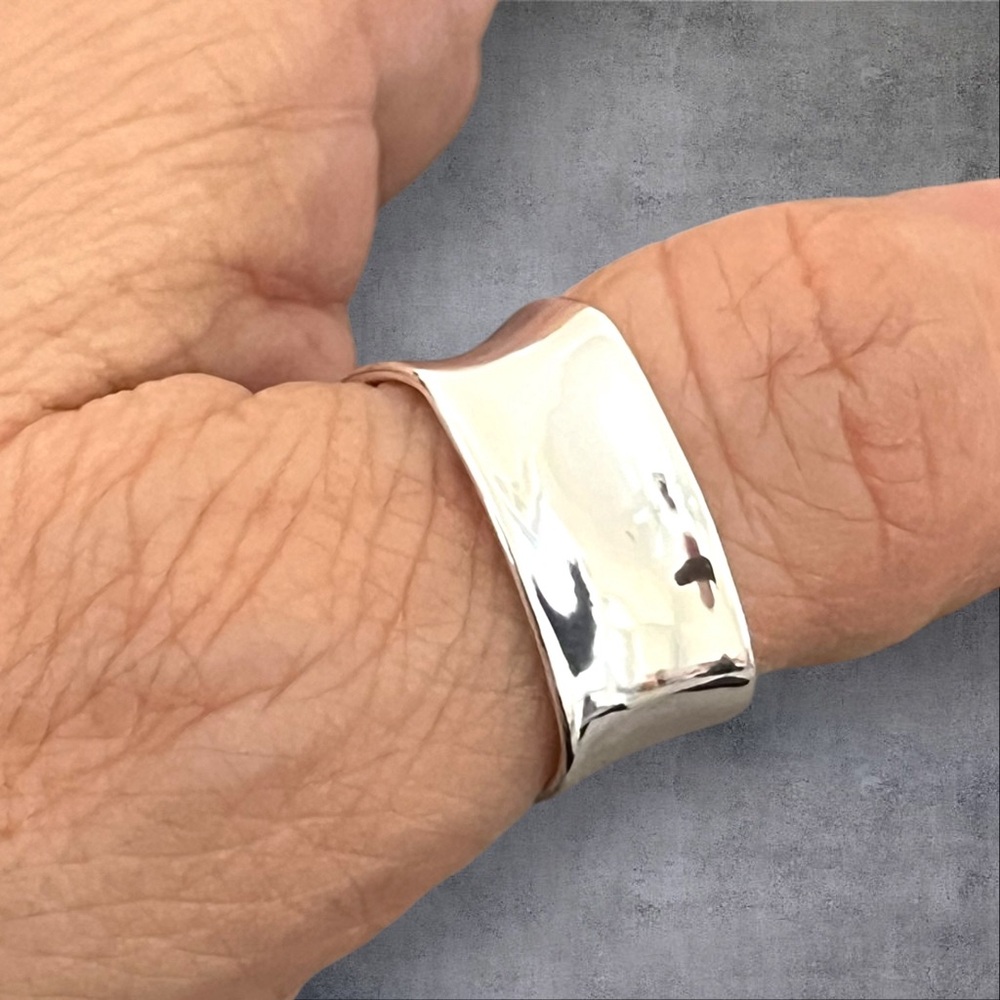 Solid Sterling Silver Thumb Ring, Adjustable Size… - image 7